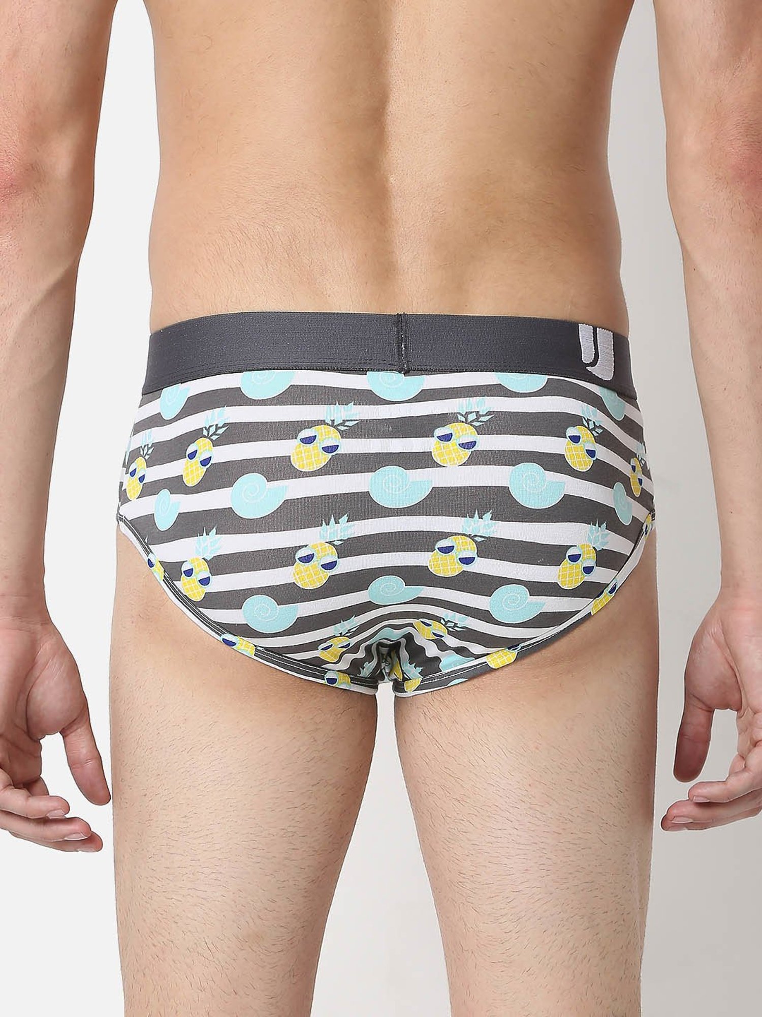 UnderJeans by Spykar Grey Round Neck Regular Fit Briefs