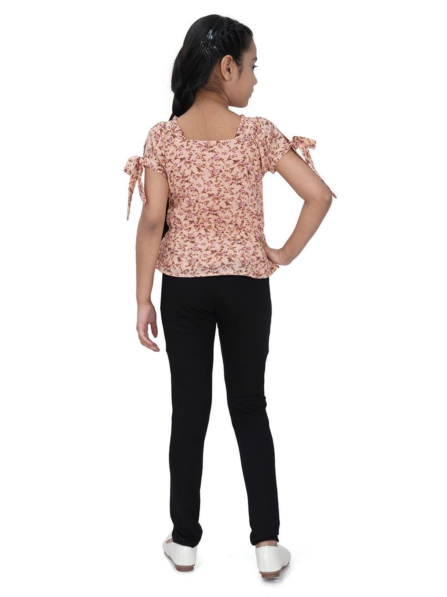 Tiny Girl Peach Floral Print Shirt