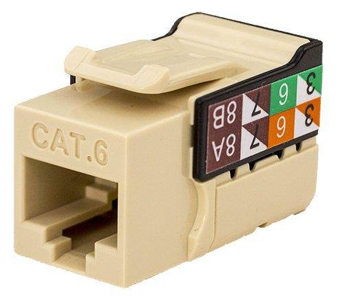 CAT6 RJ45 Keystone Jack, V-Max Series - Ivory Color - (50 pack)