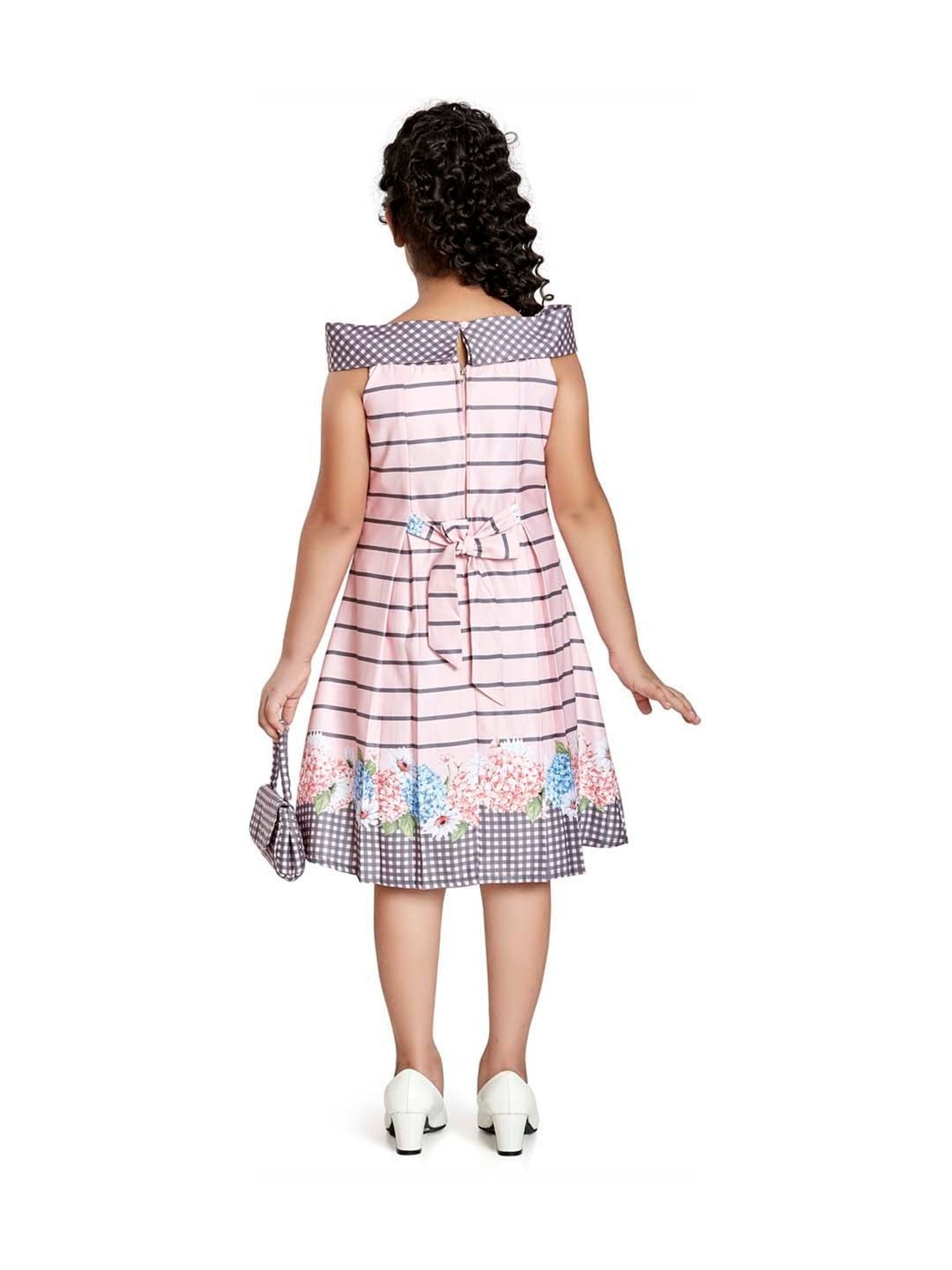 Peppermint Kids Pink Striped Dress