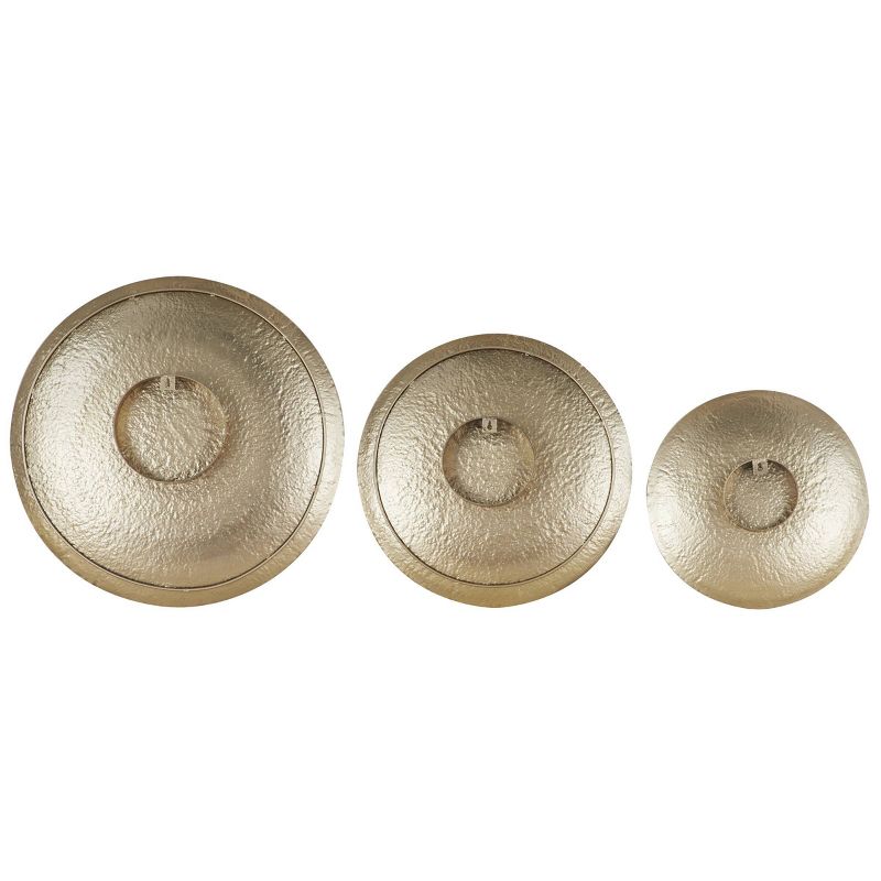 (Set of 3) 22" x 22" Metal Round Wall Decor Gold - Venus Williams Collection