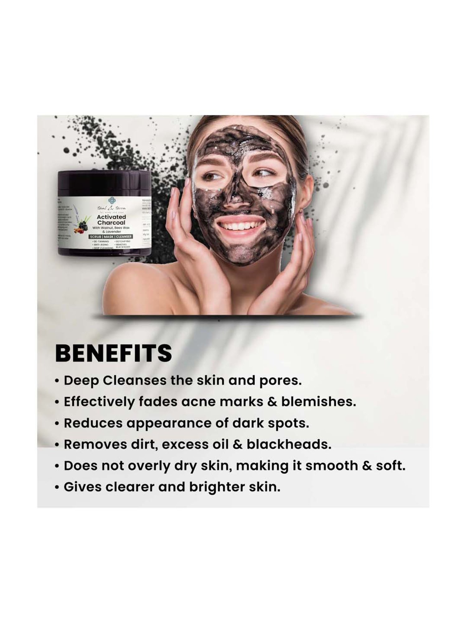 Teal & Terra Activated Charcoal Cleanser Scrub - 100 gm