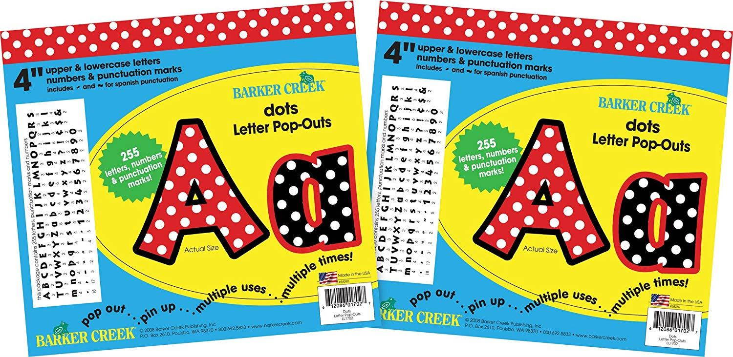 Barker Creek 4" Letter Pop-Outs 2 pack - Dots (BC3627)