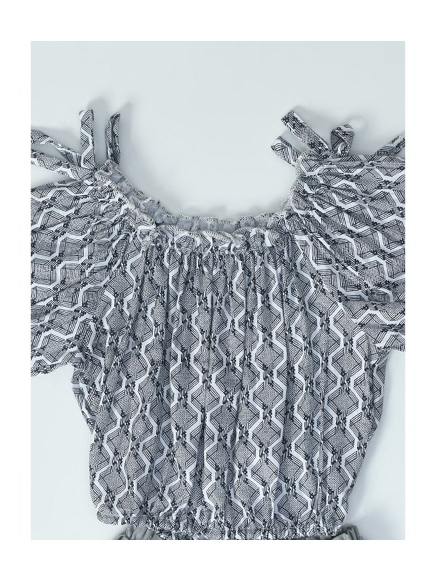 Bella Moda Kids Grey Printed Top With Shorts
