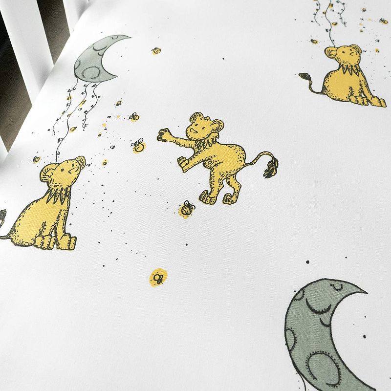 JumpOff Jo 100% Cotton Crib Sheet Set, Super Soft, Hypoallergenic, Breathable Crib Mattress Toppers, Lions & Stars, 2 Sheets