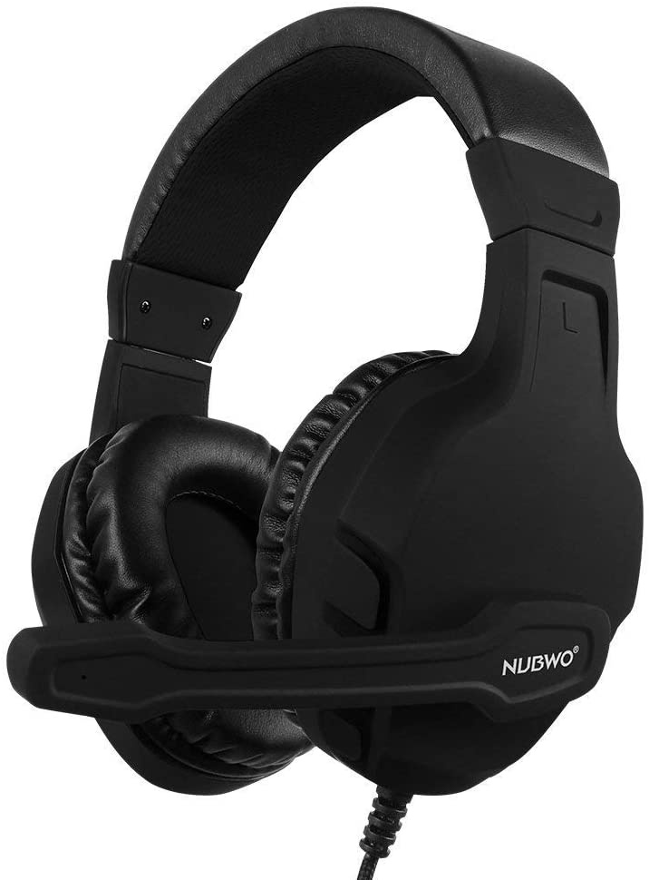 NUBWO U3 3.5mm Gaming Headset for PC, PS4, Laptop, Xbox One, Mac, iPad, Nintendo Switch Games, Computer Game Gamer Over Ear Flexible Microphone Volume Control with Mic - Black