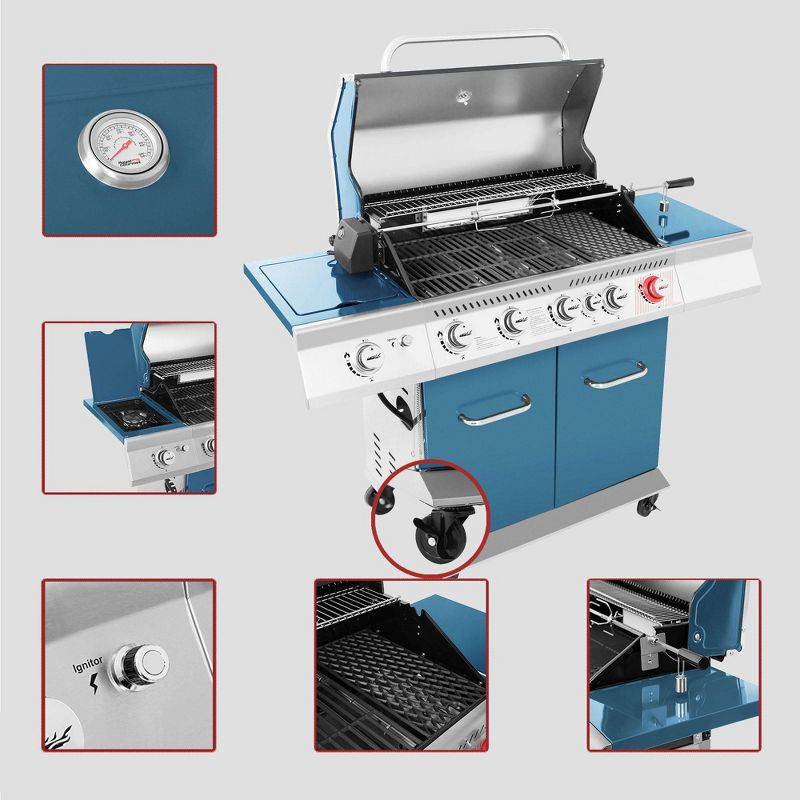 Royal Gourmet Deluxe 5-Burner Gas Grill GA5403B Blue