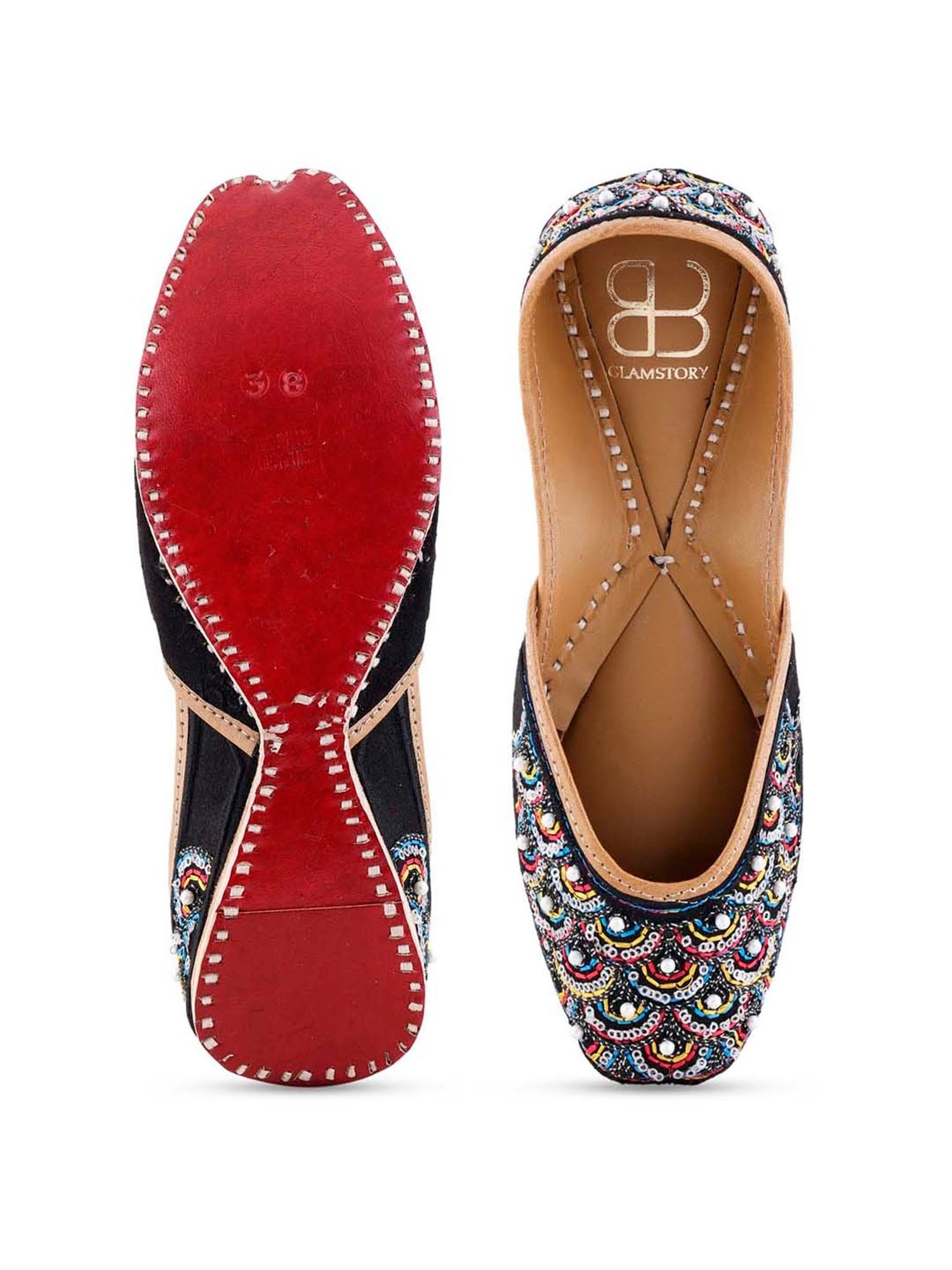 Glam Story Women's Arsh Multicolored Ethnic Juttis