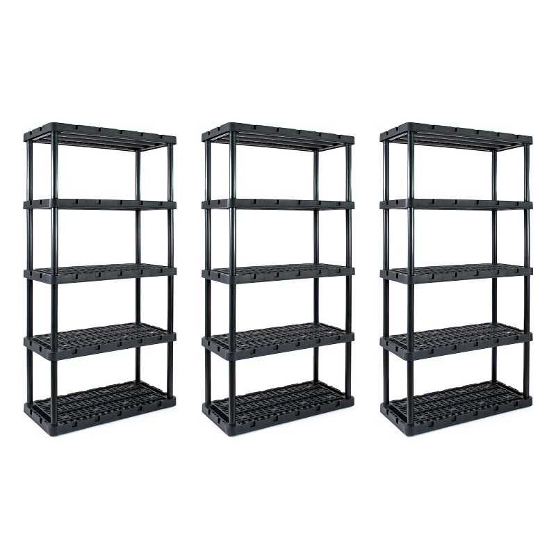 Gracious Living Knect A Shelf Heavy Duty Storage 5 Tier Shelving Unit (3 Pack)