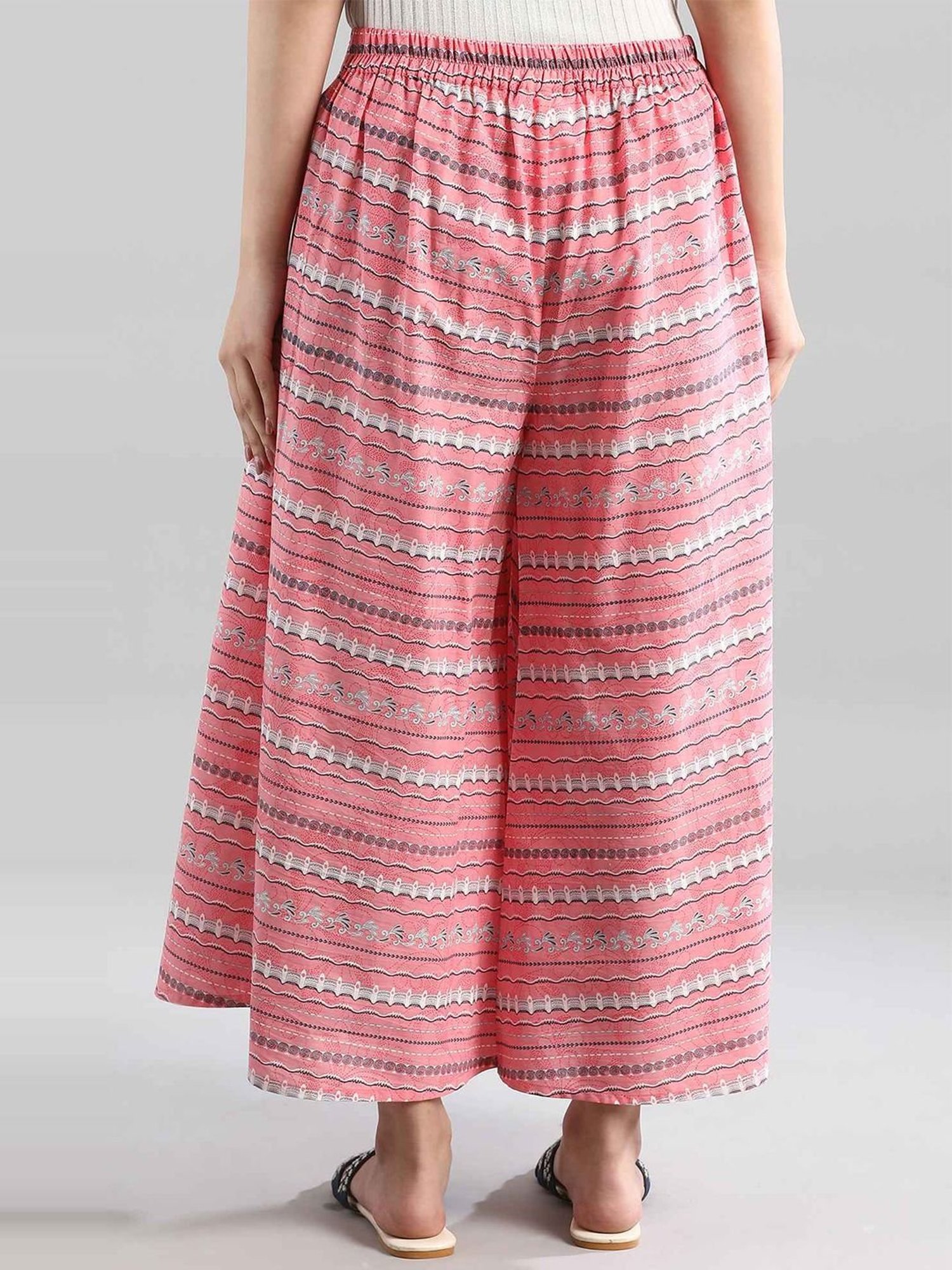 Aurelia Pink Cotton Printed Palazzos