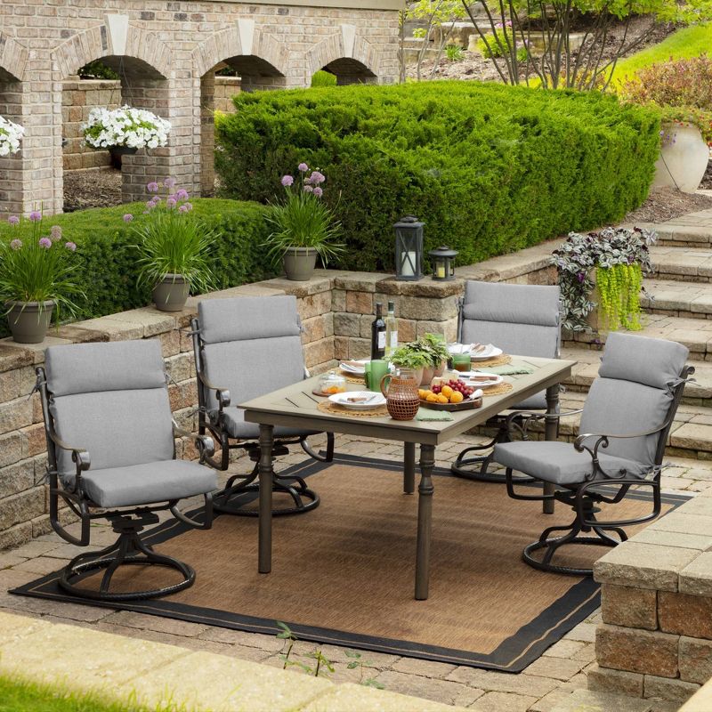 Paloma Woven Outdoor Dining Chair Cushion Gray - Arden Selections