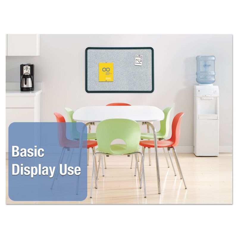 Quartet Contour Granite Gray Tack Board 36 x 24 Black Frame 699370