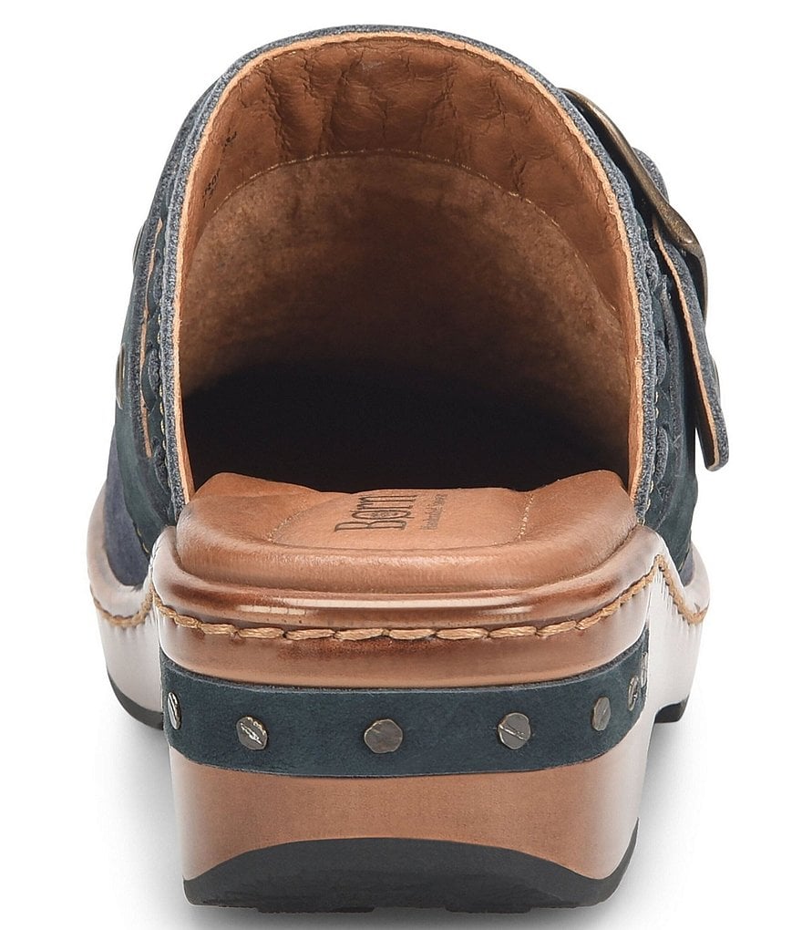 Born Banyan Suede Buckled Strap Suede Leather Clogs