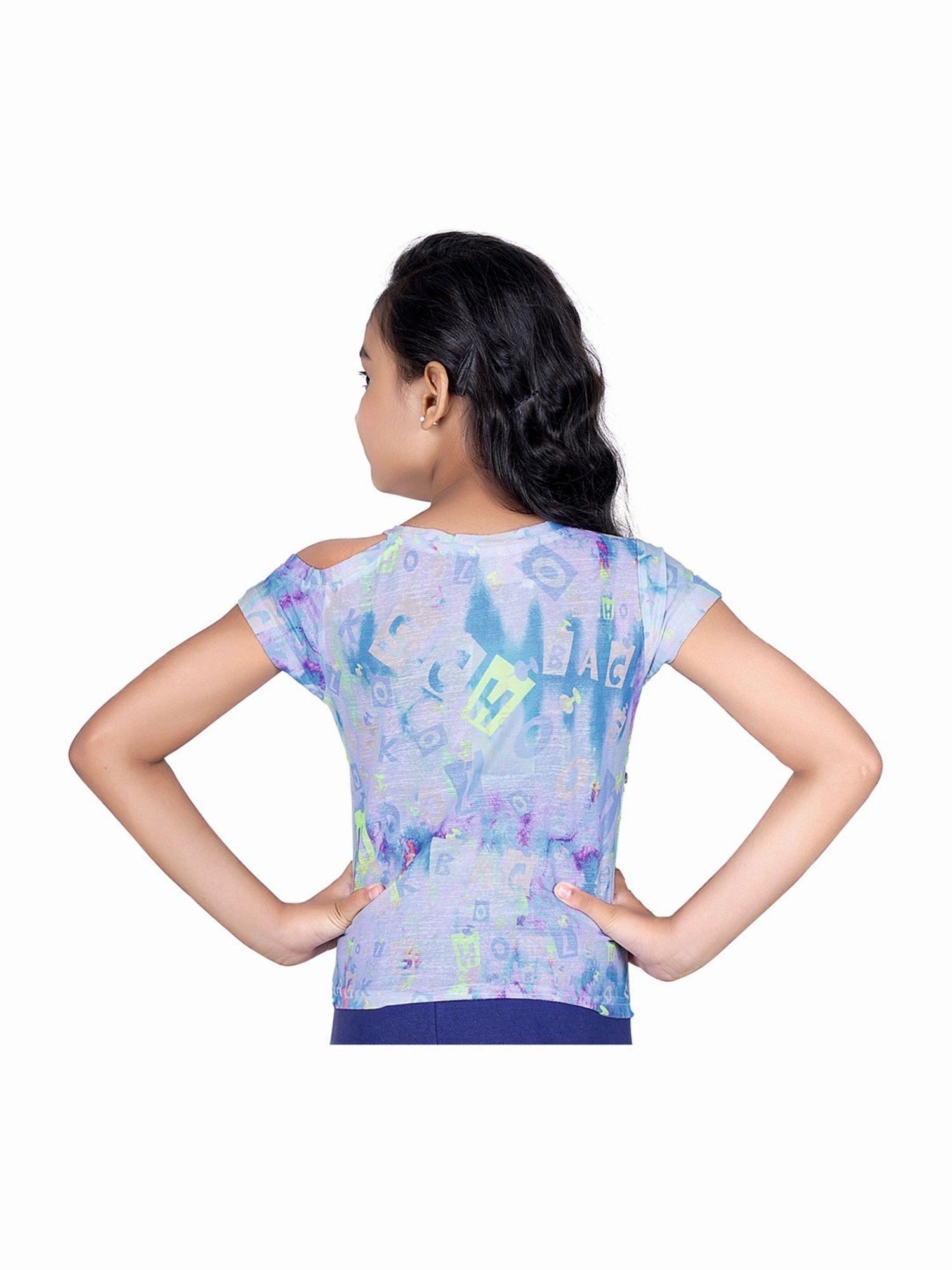 Tiny Girl Kids Blue Printed Top