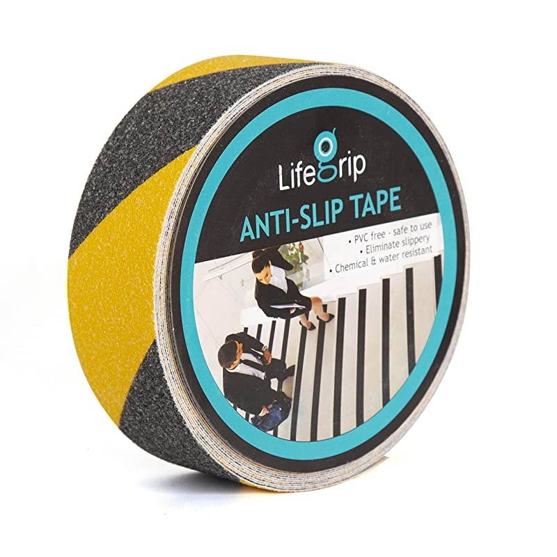 Anti Slip Traction Tape, 2 Inch x 60 Foot, Best Grip, Friction, Abrasive Adhesive for Stairs, Safety, Tread Step, Indoor, Outdoor, Caution Yellow/Black