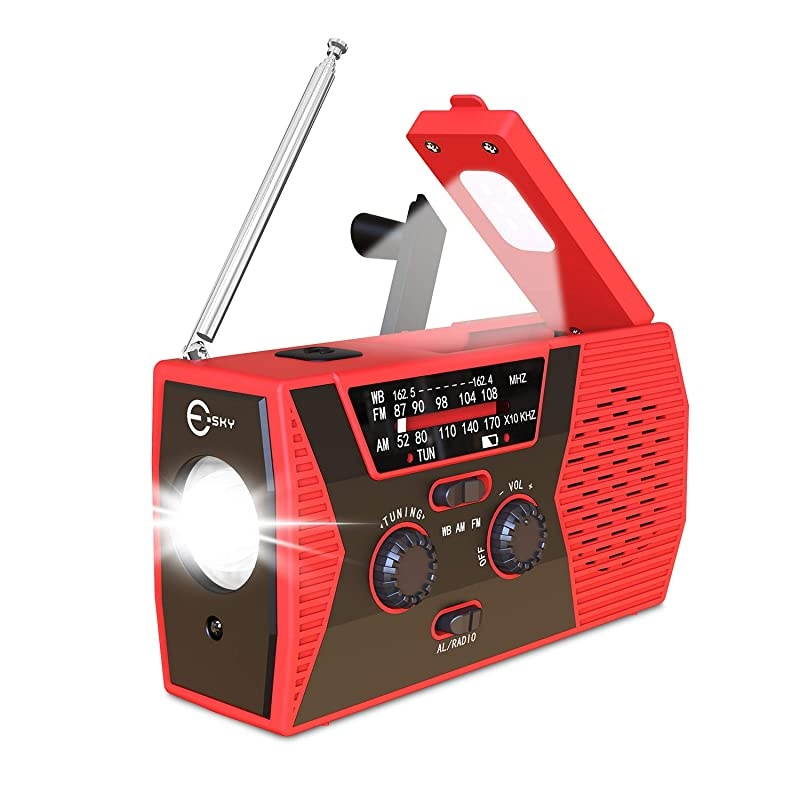 2020 Upgraded Version  Emergency Solar Hand Crank Radio 2000mAh Power Bank NOAA Weather Radio for Emergency with AMFM LED Flashlight Reading LampSOS Alarm
