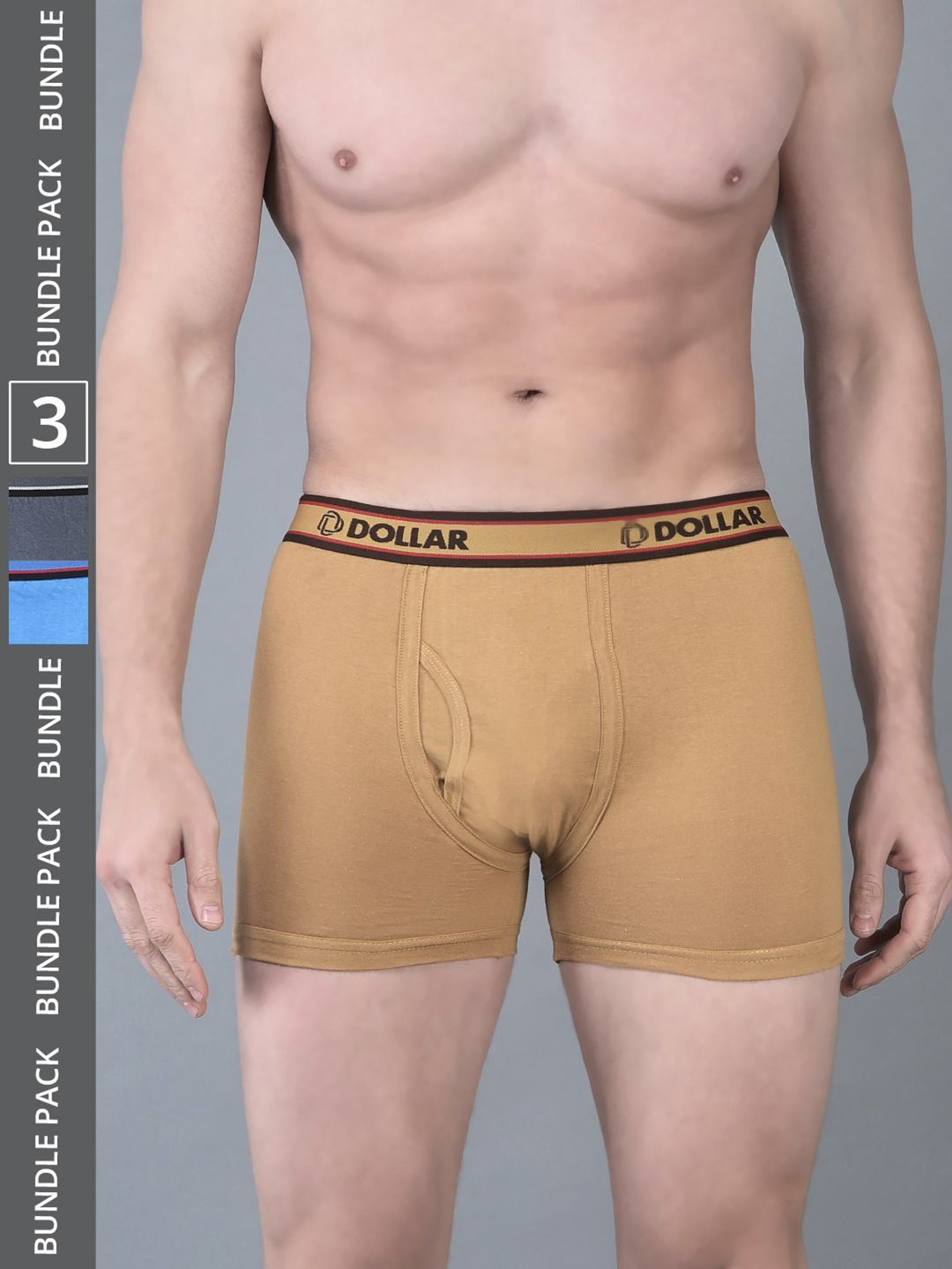 Dollar Bigboss Assorted Cotton Regular Fit Trunks - Pack Of 3