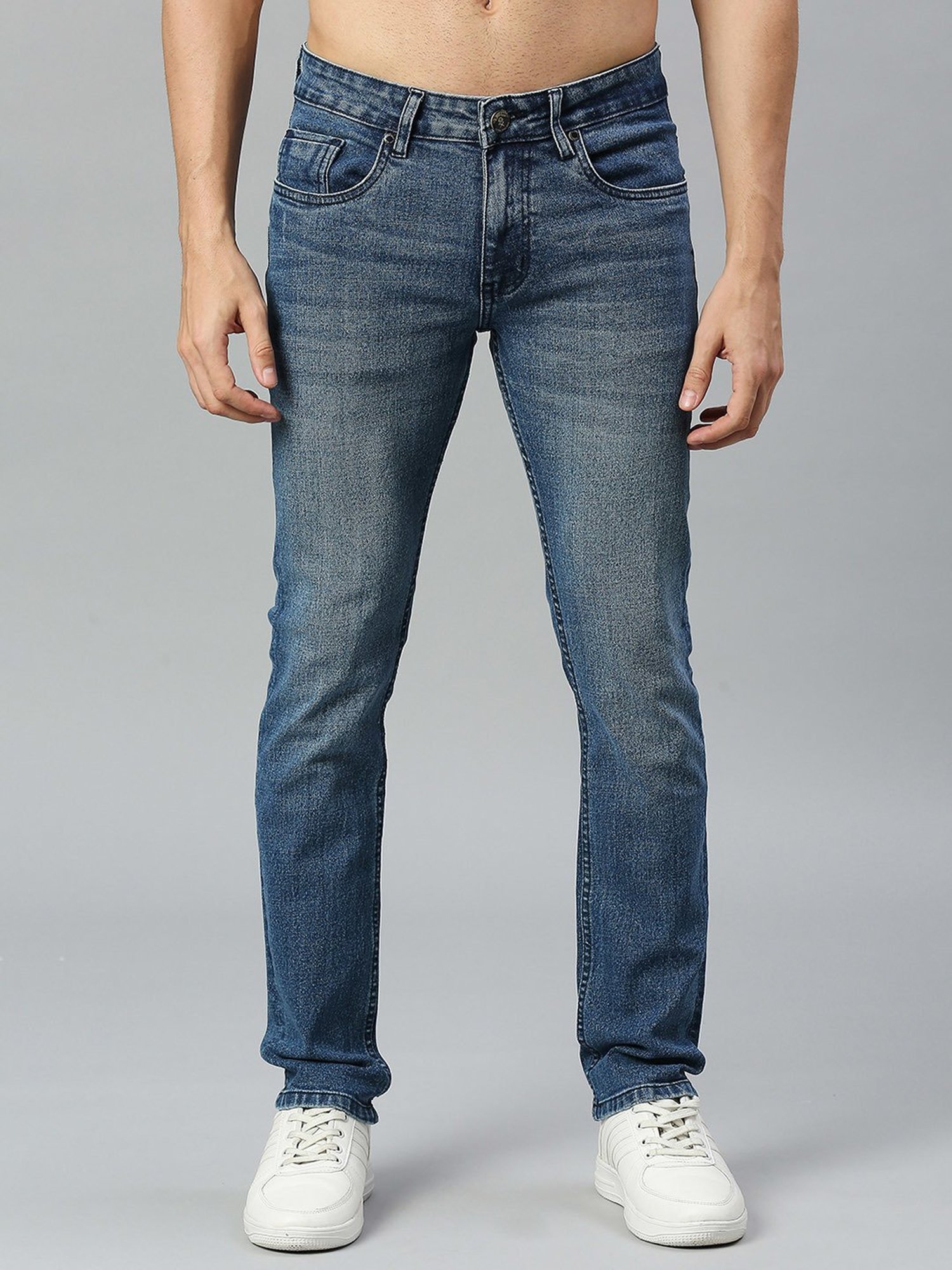 Thomas Scott Blue Slim Fit Heavily Washed Jeans