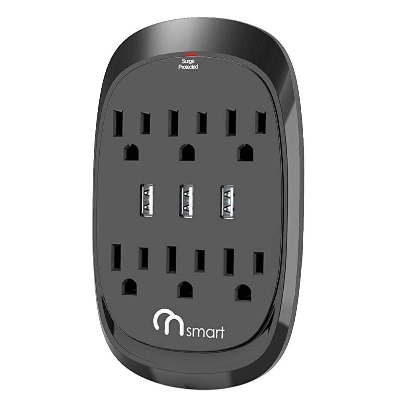 6Outlet + 2 USB 1050 Joule Surge Protector Power Strip with 25Ft Long Extension Cord White UL Listed