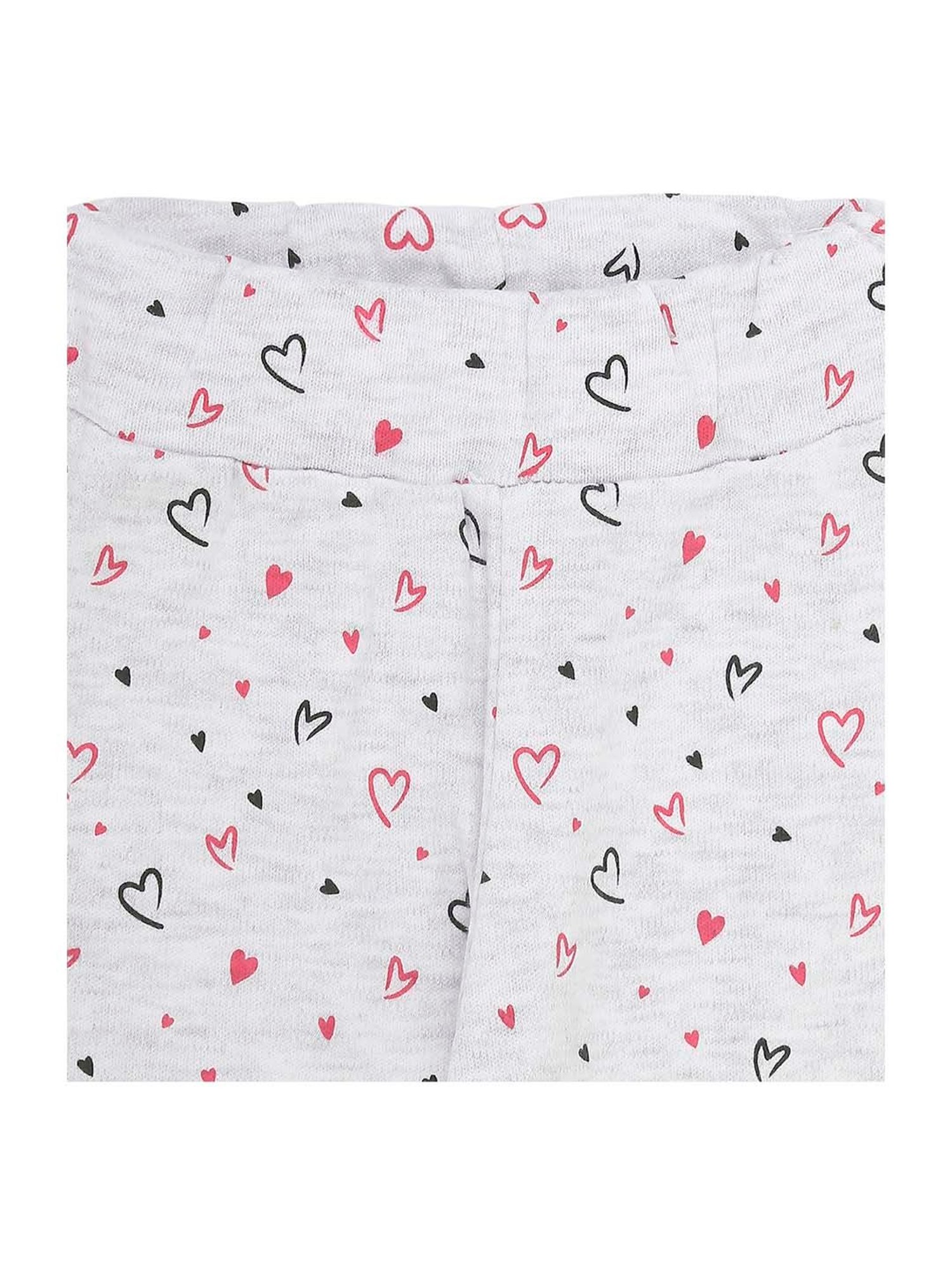 Mee Mee Girls Pink & Grey Cotton Printed Leggings (Pack of 2)