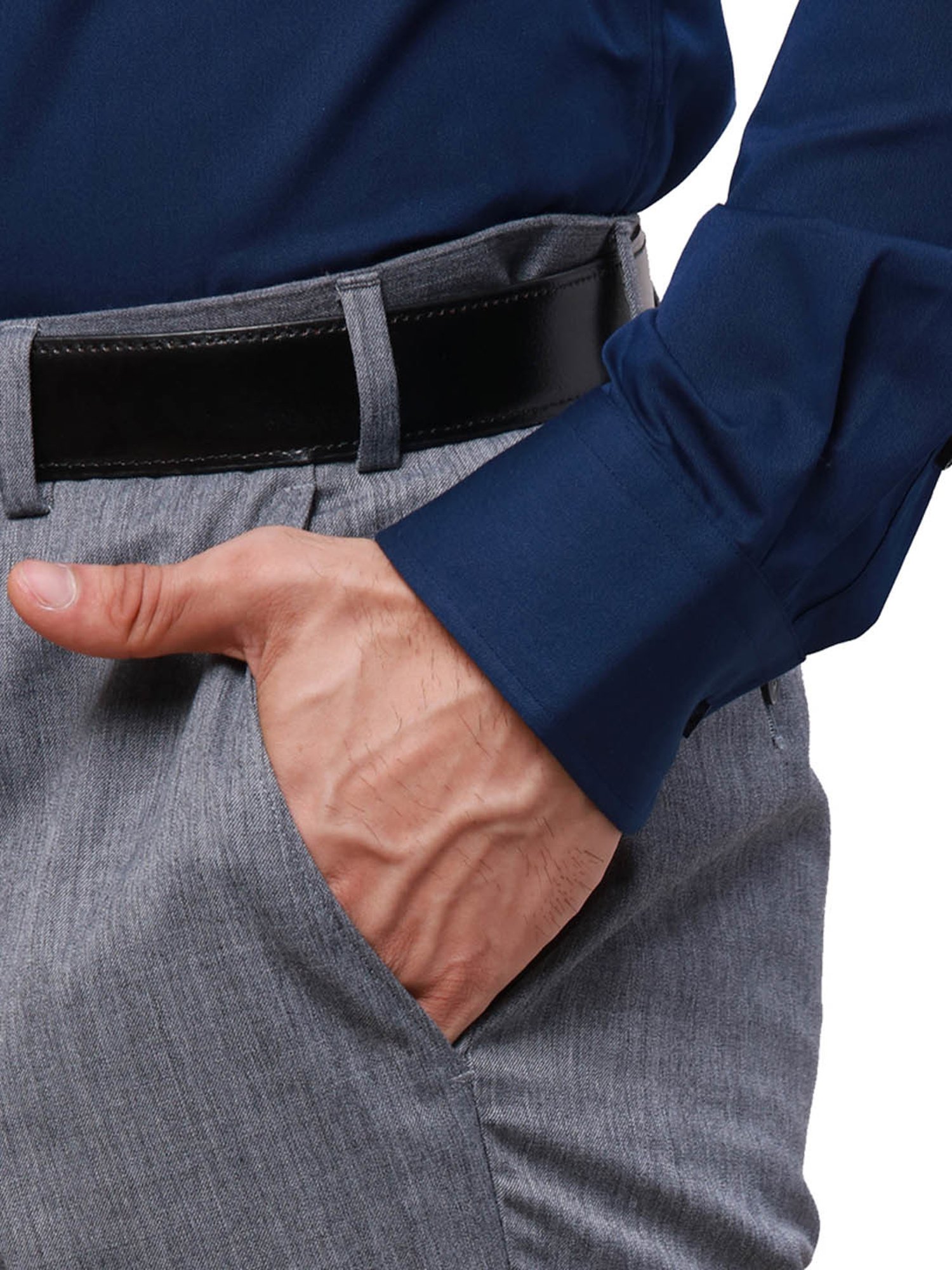 Raymond Grey Contemporary Fit Self Pattern Trousers