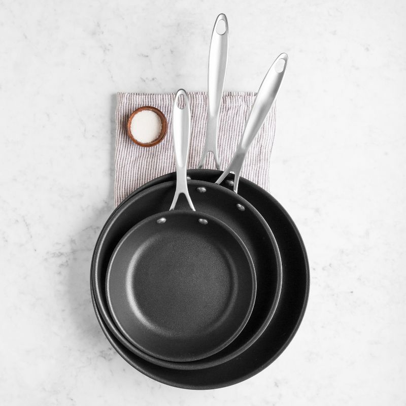 American Kitchen Cookware The Perfect Fry-Fecta Nonstick 3 Piece Fry Pan Set 