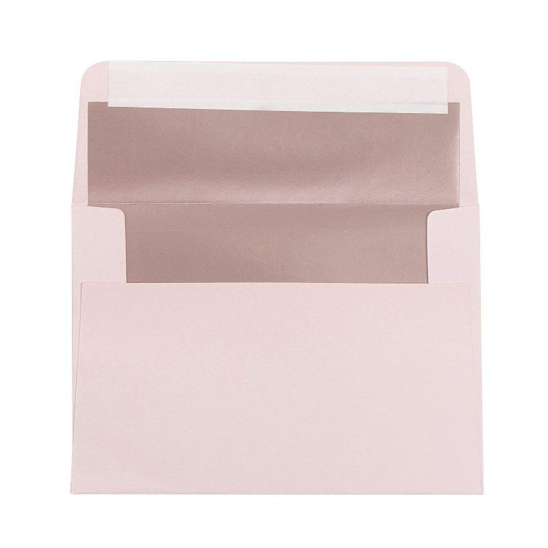50-Pack A1 Blush Pink Rose Gold Foil Lined Envelopes for 3X5 Invitation Announcements, Wedding Rsvp, Graduation, Birthday, 120Gsm, 3.6 x 5.1 inches