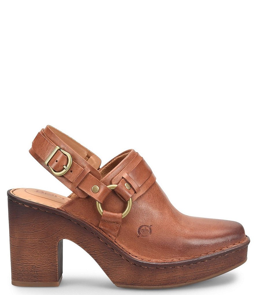 Born Hudson Leather Sling Strap Harness Clogs