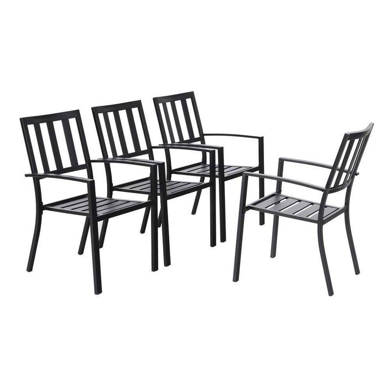 4pc Patio Stackable Metal Dining Chairs - Captiva Designs