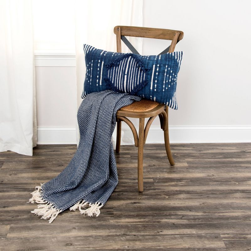 14"x26" Diamond Polyester Filled Throw Pillow Blue - Donny Osmond Home