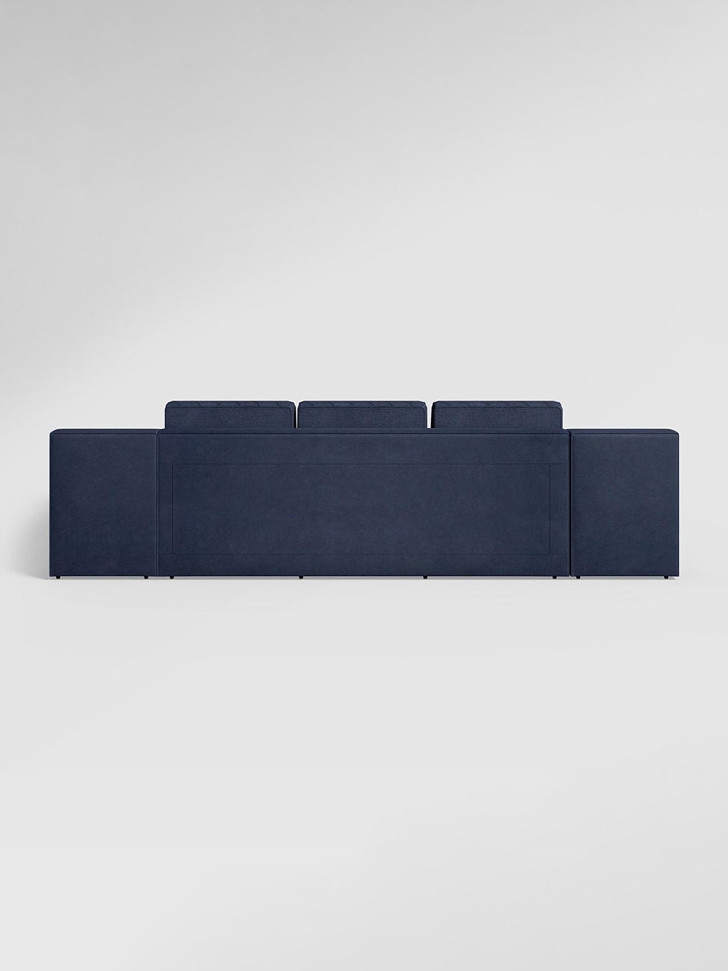 Godrej Interio Attix Quilted Dark Blue Fabric 3 Seater Sofa Cum Bed with Storage