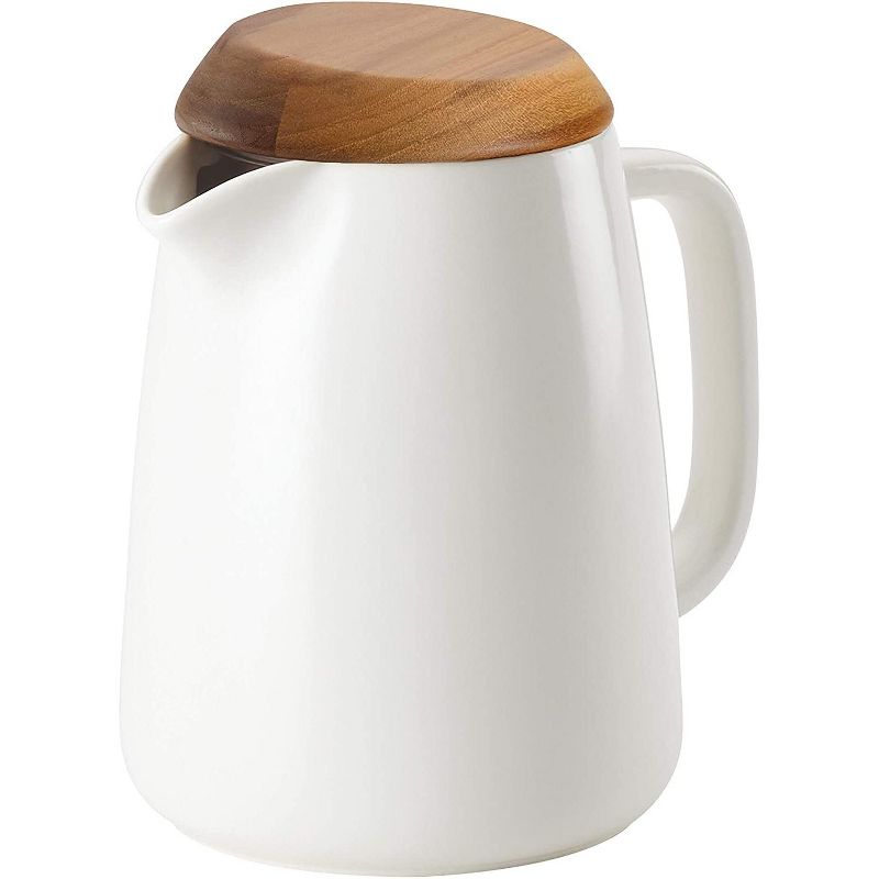 Meyer Corporation BonJour Wayfarer Ceramic Collection 34-oz Ceramic Coffee Pot w/Stainless Steel Filter, Matte White