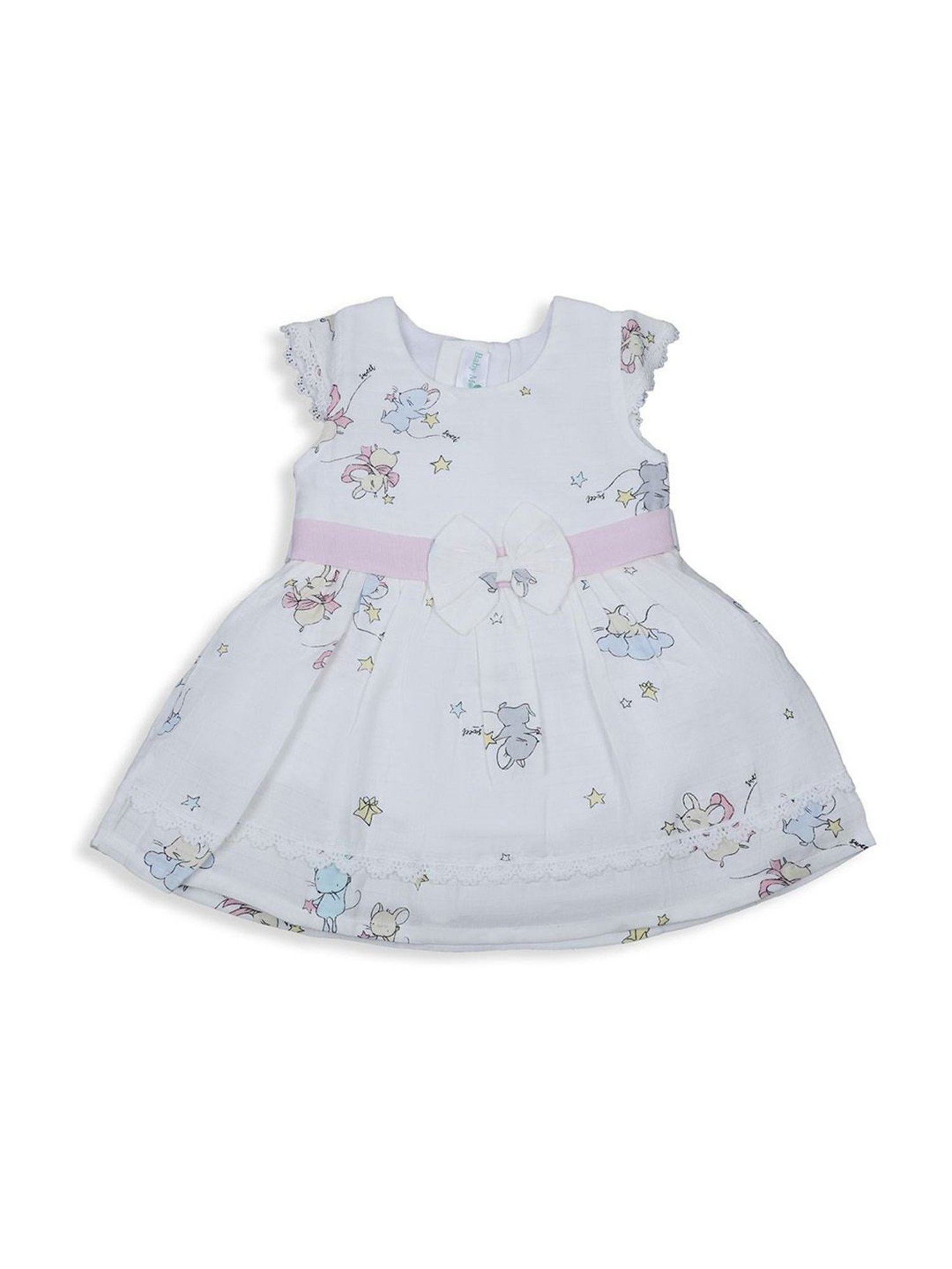Baby Moo Kids Off-White Printed Dress