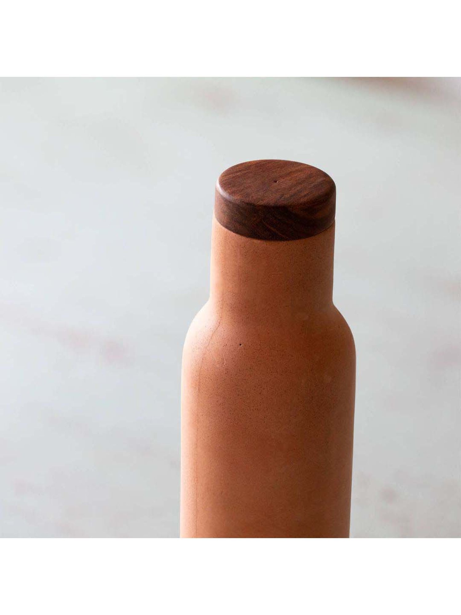 ellementry Brown Terracotta Water Bottle with Lid - Set of 1