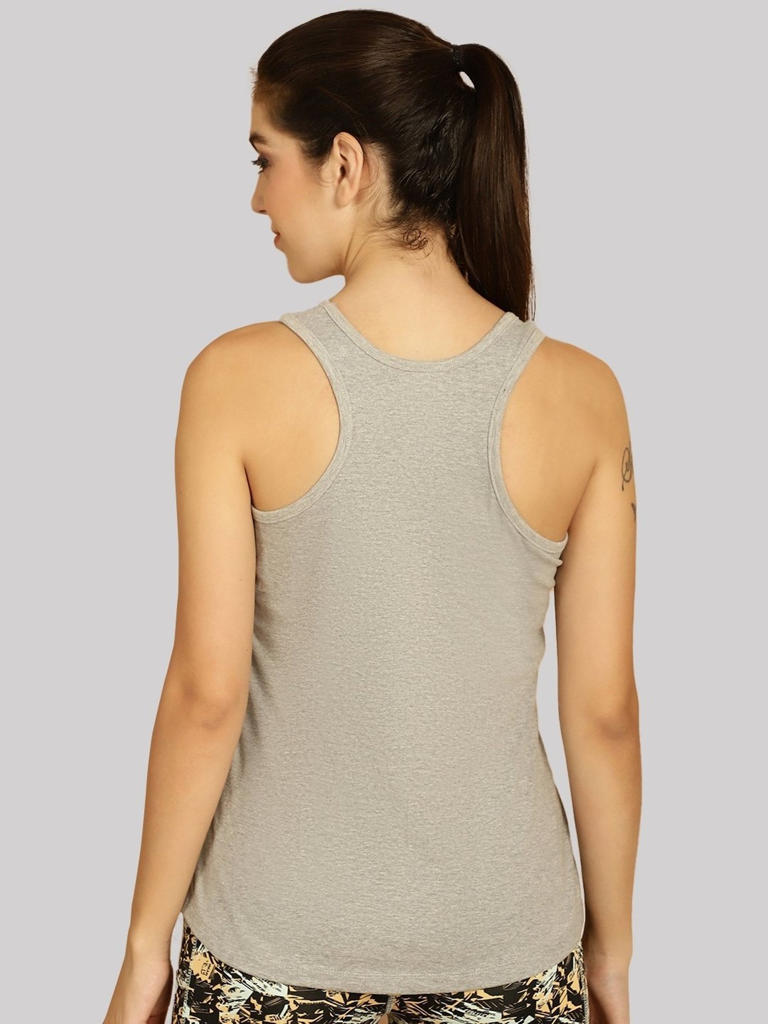 Friskers Grey Cotton Sports Tank Top - Pack Of 2