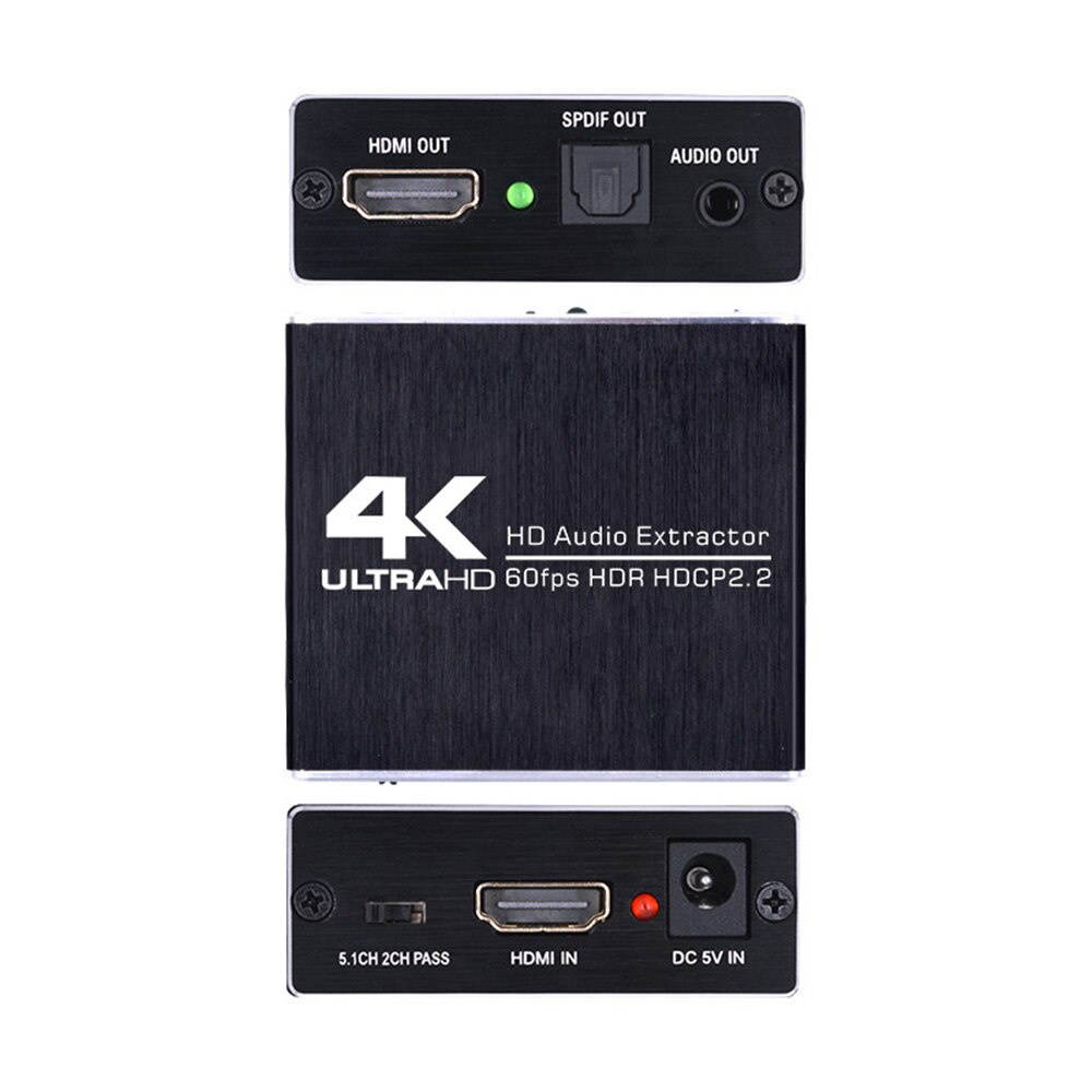 4K/60HZ HD HDMI 2.0 Audio Extractor Splitter Distributor for Blu-Ray Player Support 3D High Resolution Premium YUV 4:4:4