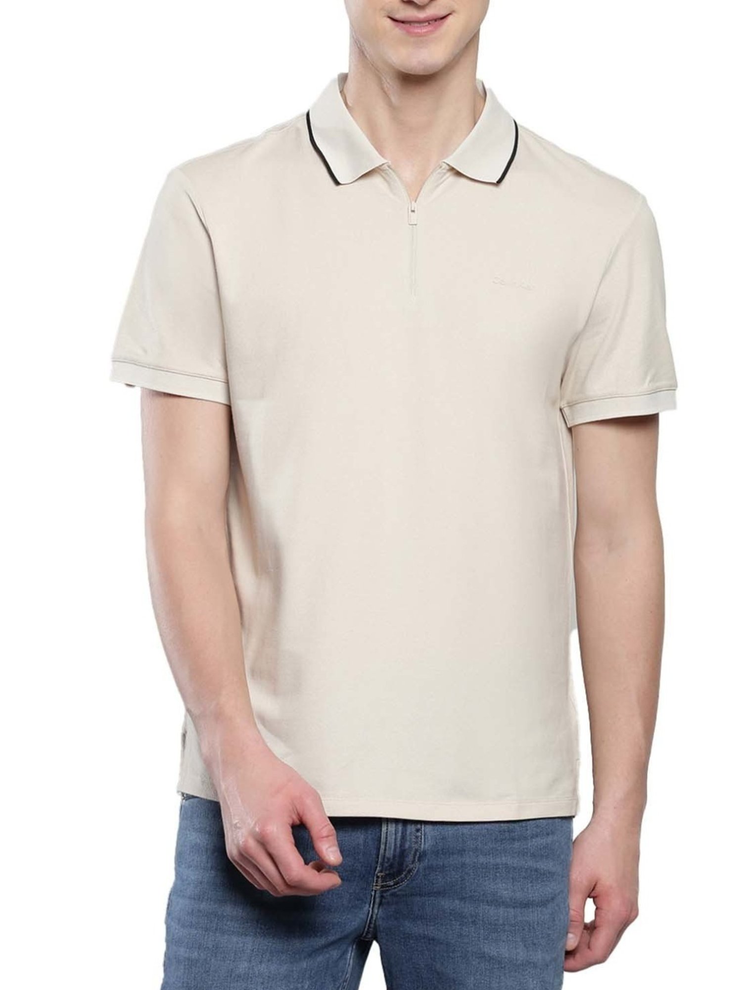 Calvin Klein Mudstone Regular Fit Polo T-Shirt