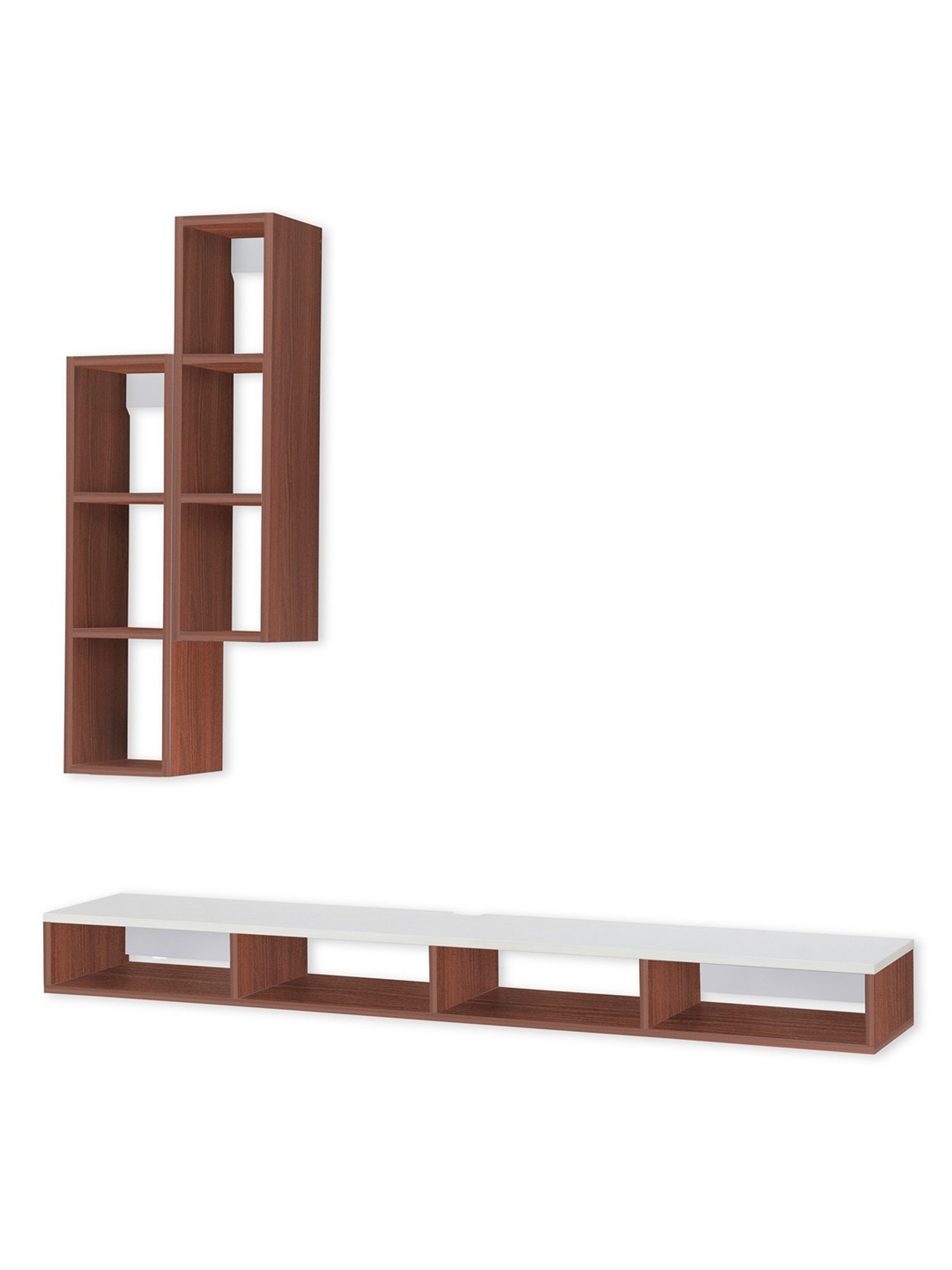 Delite Kom Flex Flowery Wenge & Acacia Dark Engineered Wood TV Entertainment Unit