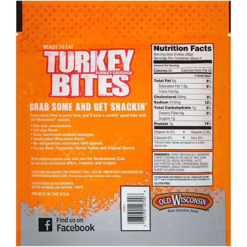 Old Wisconsin Turkey Bites Sausage - 4oz