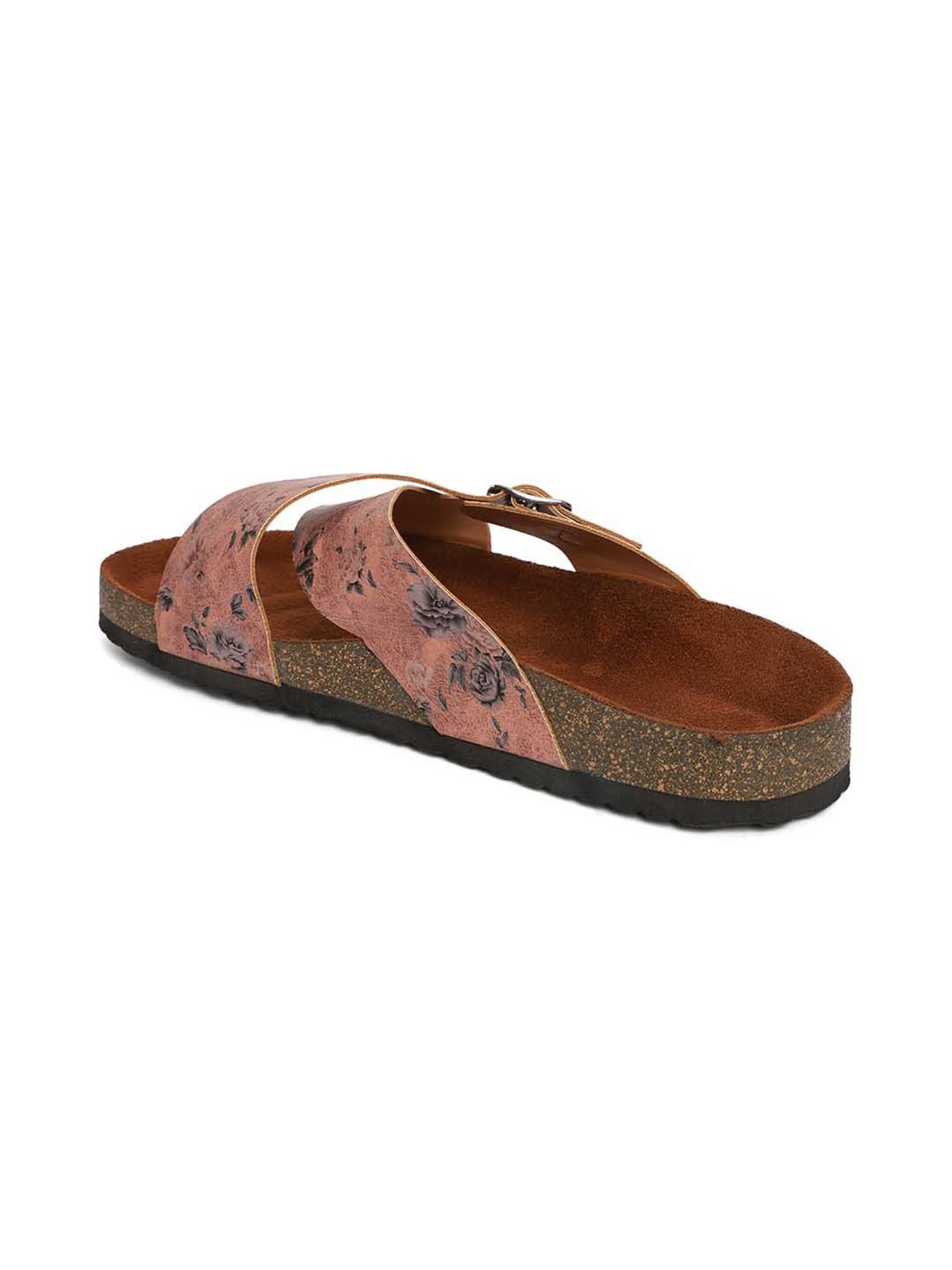 Mozafia Women's Peach Cross Strap Sandals