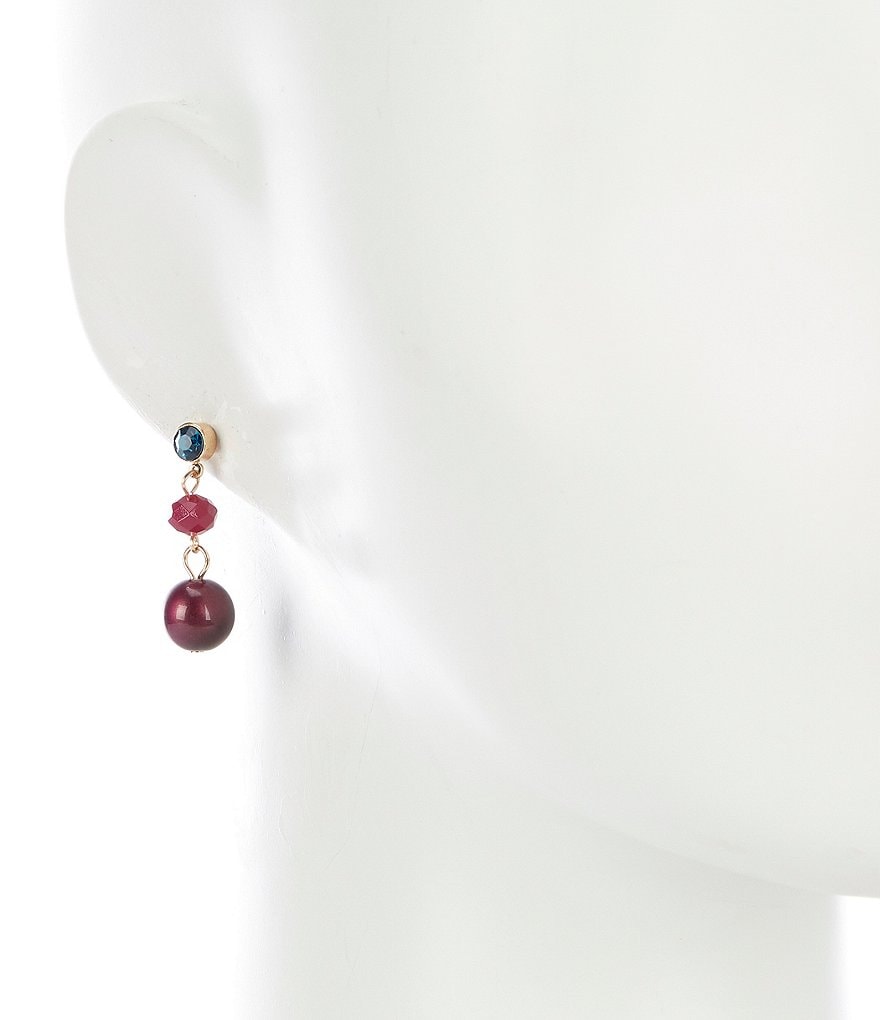 Tailored Marmi Tri-Drop Bead Earrings