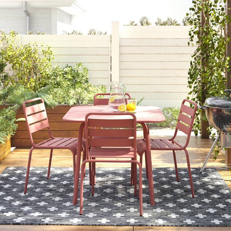 June Square Patio Dining Table - Persimmon - Novogratz