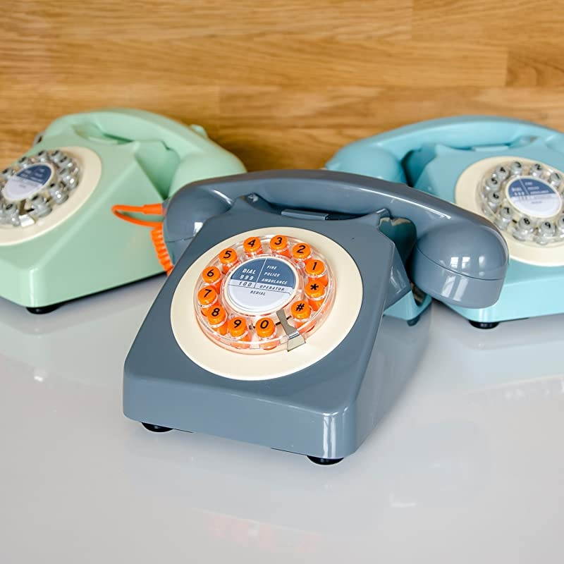 Design Retro Landline Phone for Home French Blue