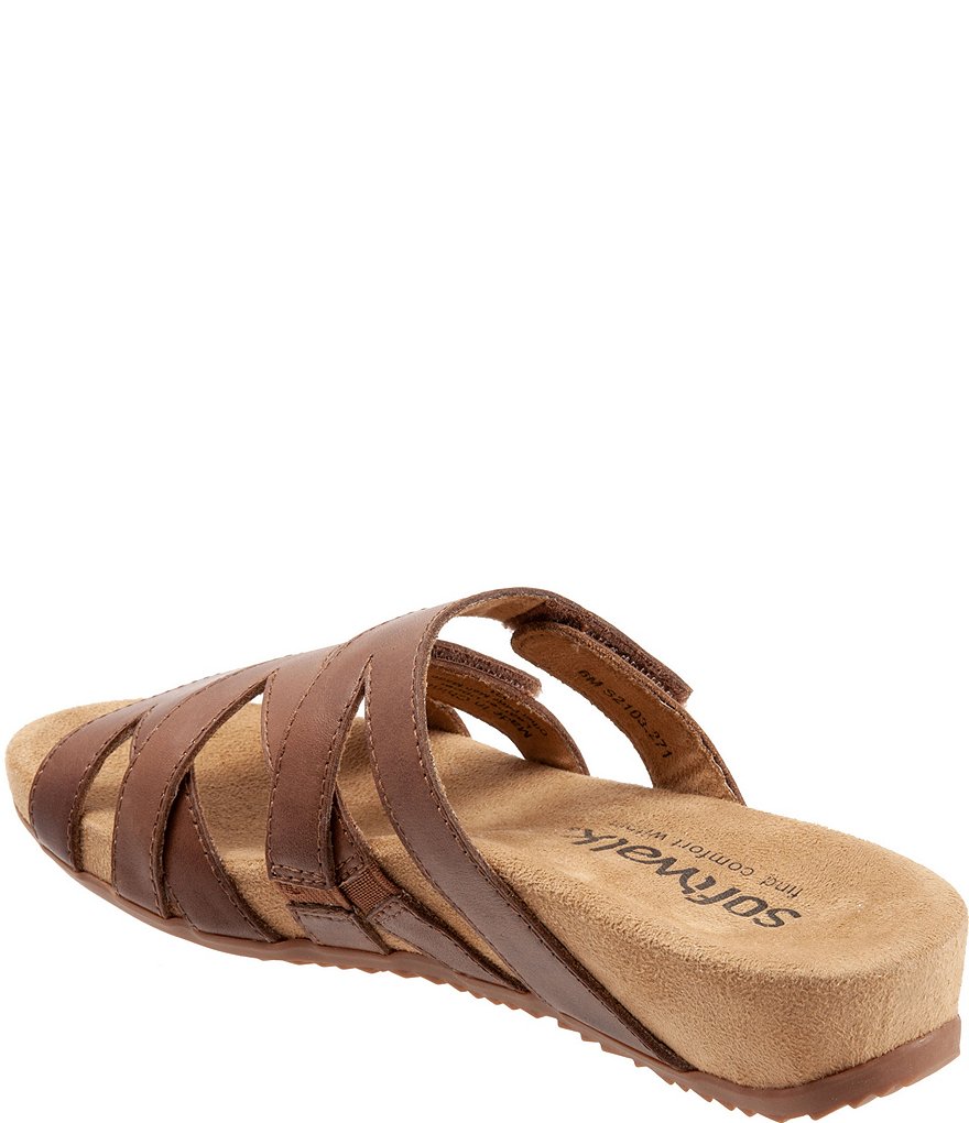 Softwalk Blythe Leather Adjustable Slide Sandals