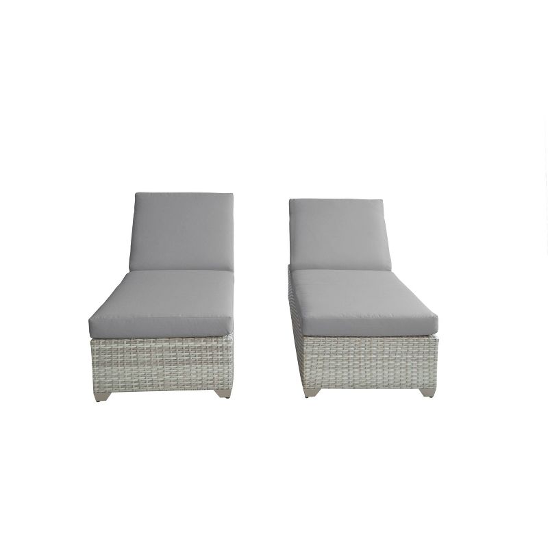 Fairmont 2pk Patio Chaise Lounges - Gray - TK Classics