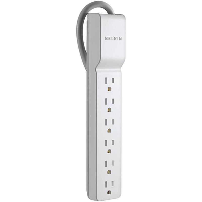 6Outlet Commercial Power Strip Surge Protector with 25ft Cord 555 JoulesWhite