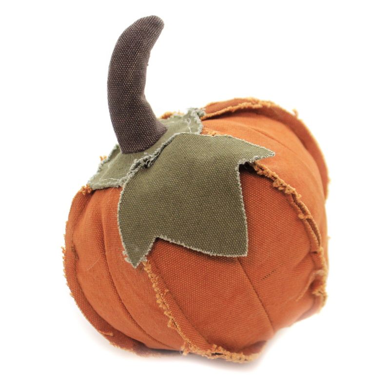 Halloween 7.0" Small Orange Fabric Pumpkin Thanksgiving  -  Decorative Figurines
