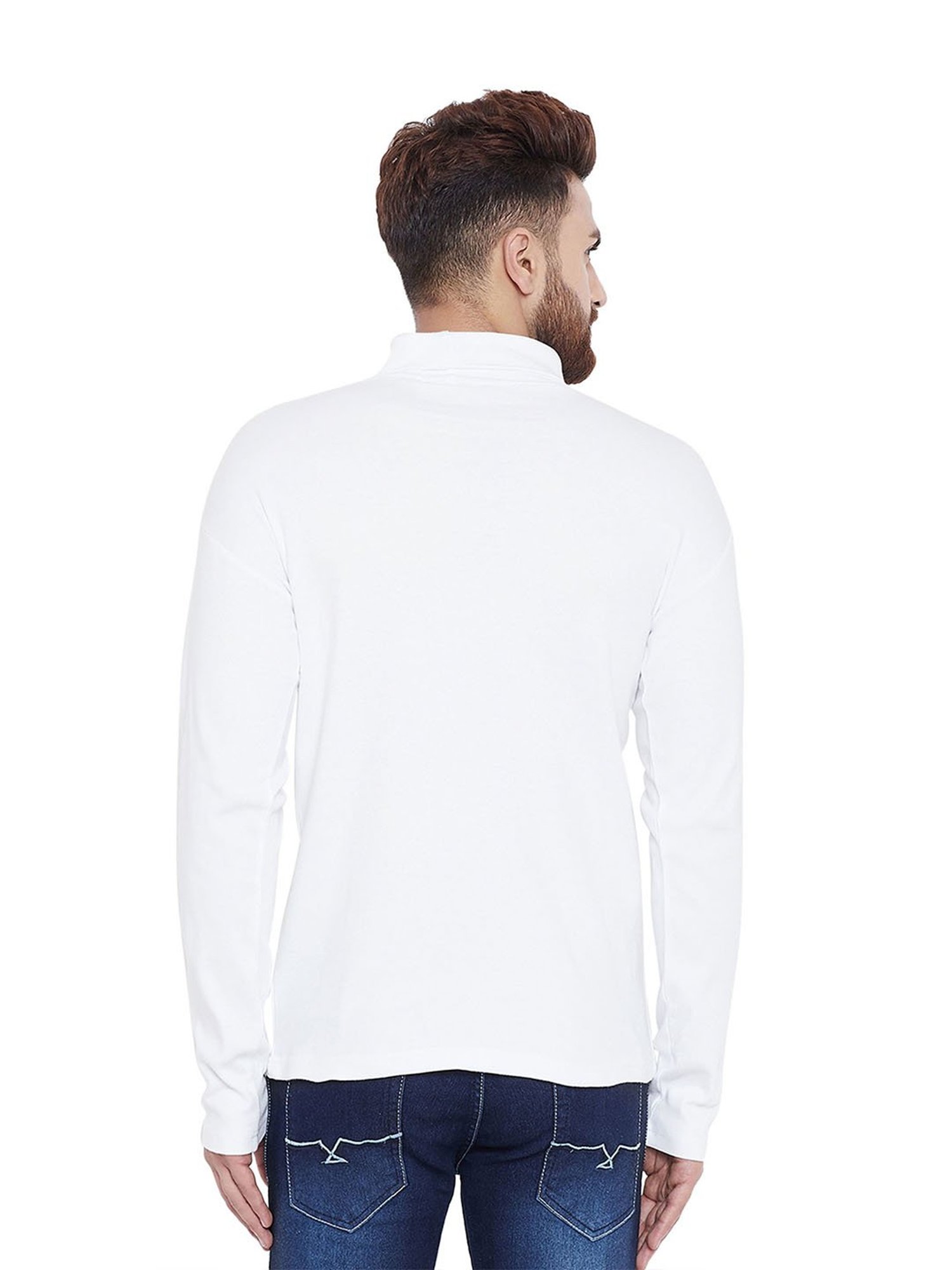 Hypernation White High Neck T-Shirt