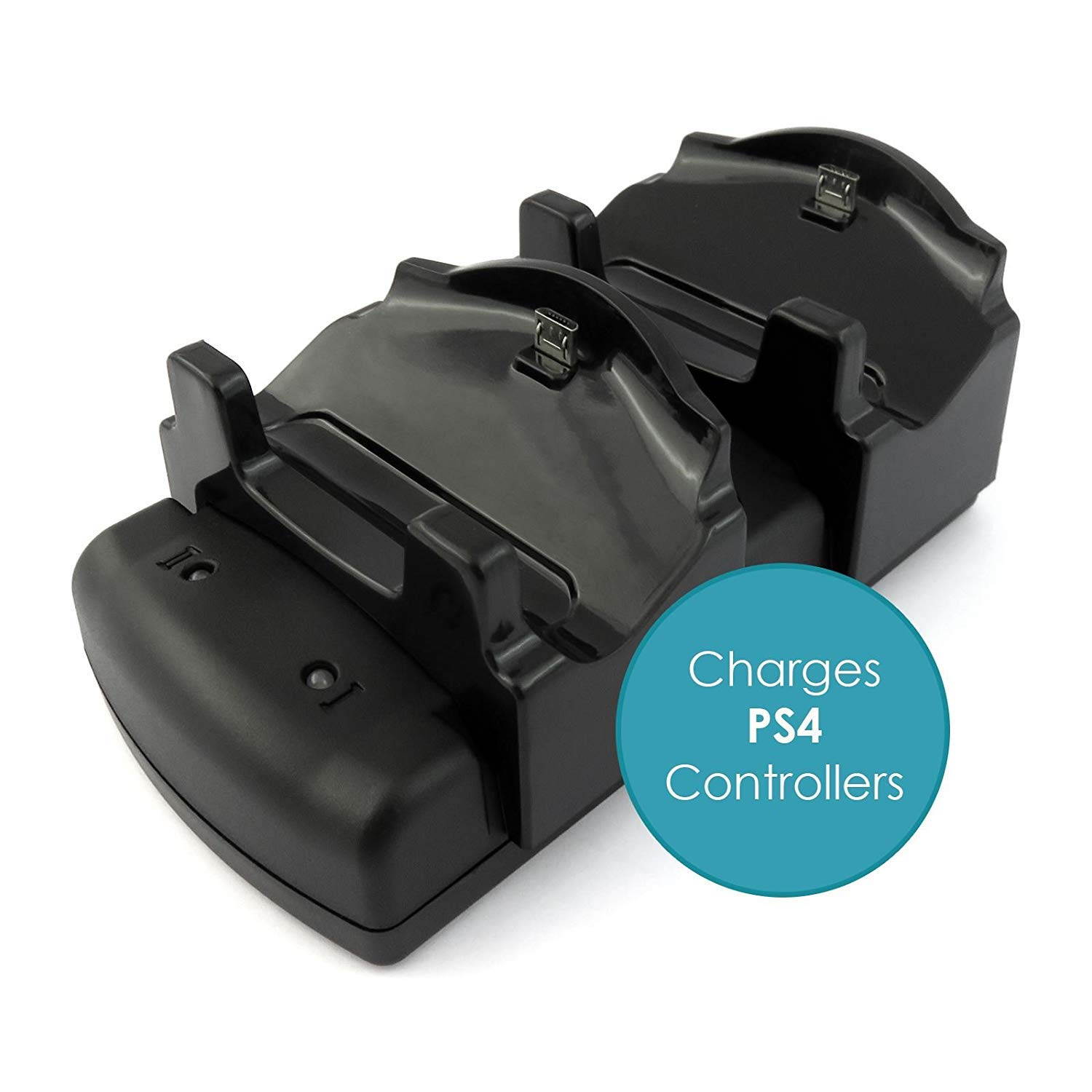 Kailisen PlayStation 3 Controller Charger PS3 / PS3 Move / PS4 Dock with USB Cable, 2 Port Charging Dock Station DualDock Charger Stand 3-in-1