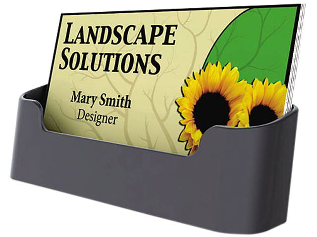 Business Card Holder, Capacity 50 3 1/2 X 2 Cards, Black